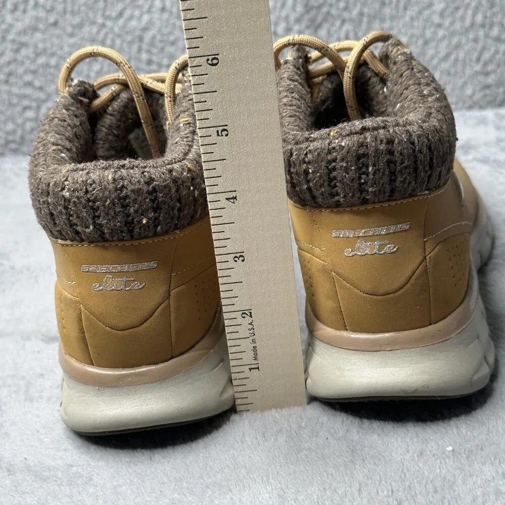 Skechers Relaxed Fit Leather Ankle Boots‎ Women 7 Cognac Tan Outdoor Hiking